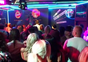 Sex party with schlong sucking European sluts in a nightclub